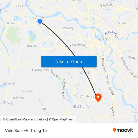 Viên Sơn to Trung Tú map