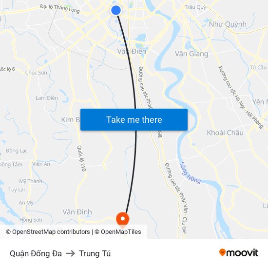 Quận Đống Đa to Trung Tú map