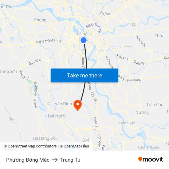 Phường Đống Mác to Trung Tú map