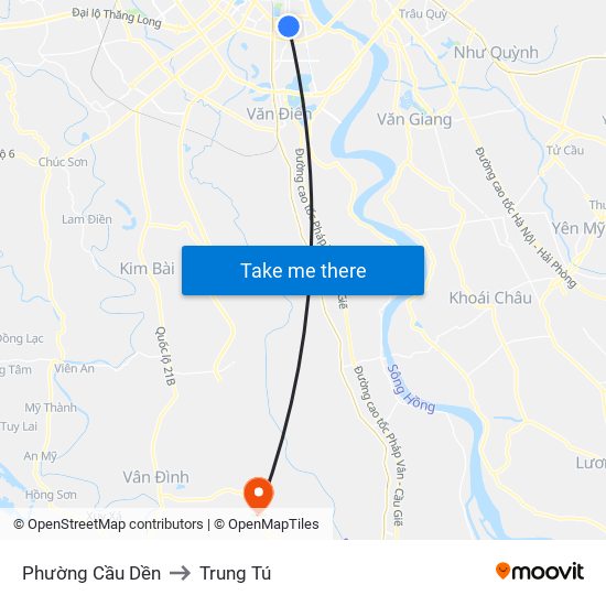 Phường Cầu Dền to Trung Tú map