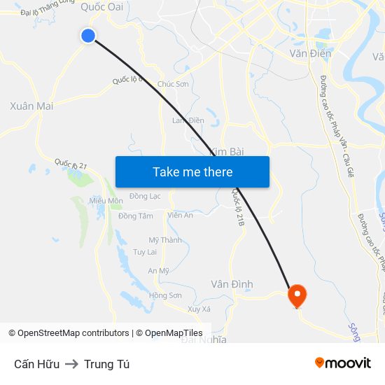 Cấn Hữu to Trung Tú map