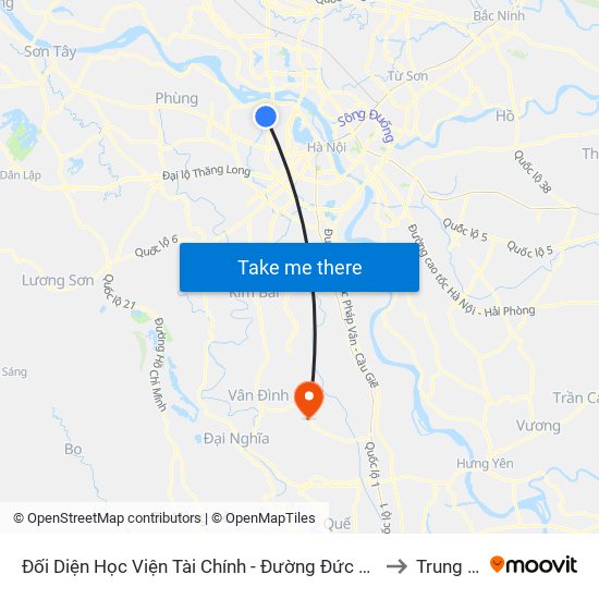 Đối Diện Học Viện Tài Chính - Đường Đức Thắng to Trung Tú map