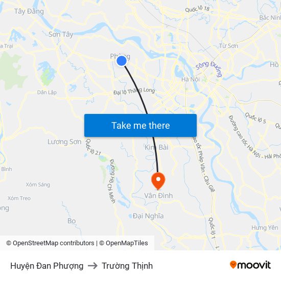 Huyện Đan Phượng to Trường Thịnh map