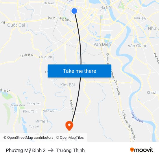 Phường Mỹ Đình 2 to Trường Thịnh map