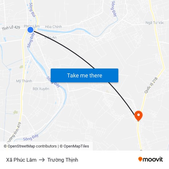 Xã Phúc Lâm to Trường Thịnh map