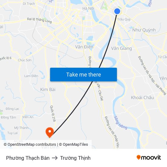 Phường Thạch Bàn to Trường Thịnh map