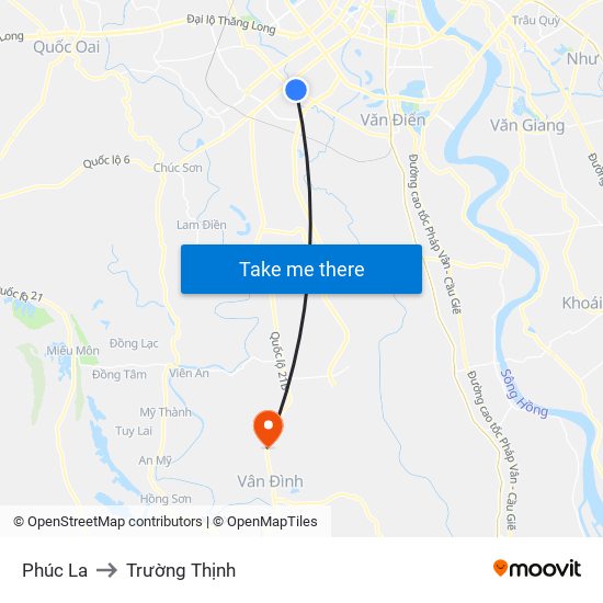 Phúc La to Trường Thịnh map