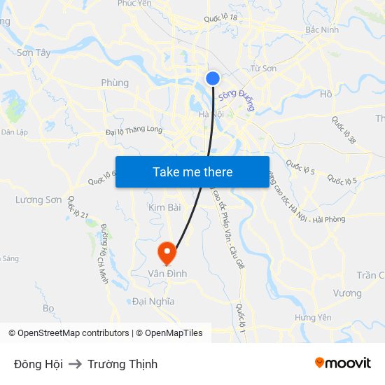 Đông Hội to Trường Thịnh map