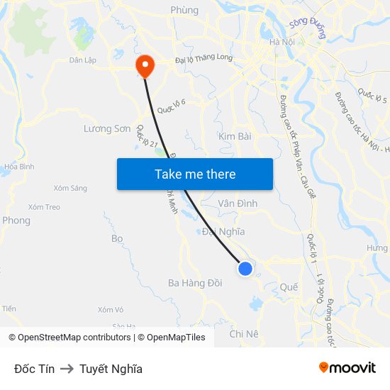 Đốc Tín to Tuyết Nghĩa map