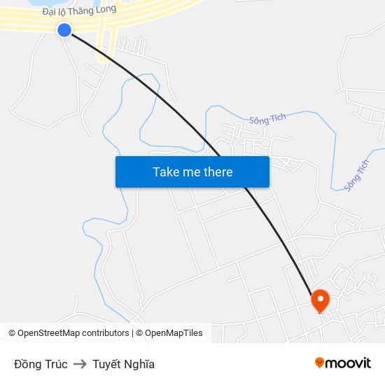 Đồng Trúc to Tuyết Nghĩa map