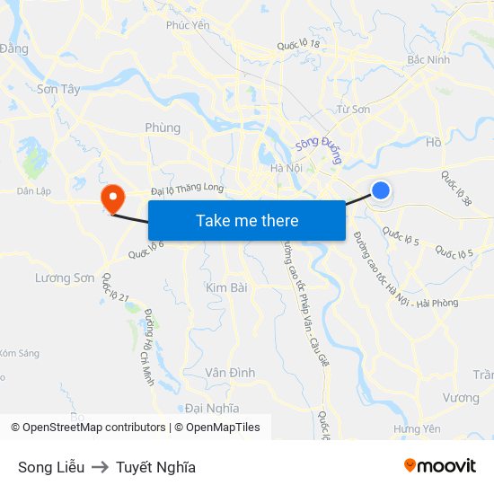 Song Liễu to Tuyết Nghĩa map