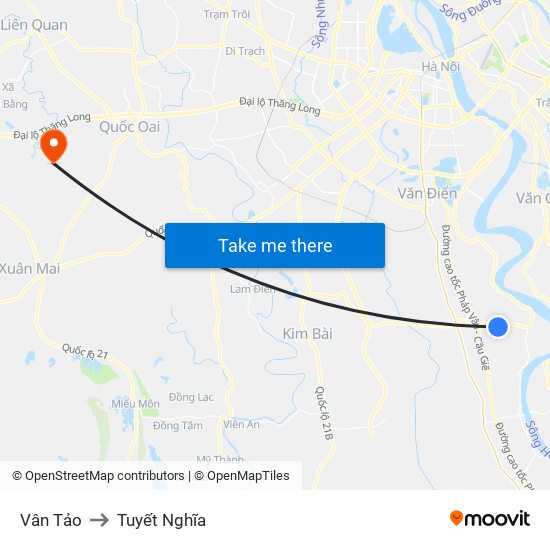 Vân Tảo to Tuyết Nghĩa map