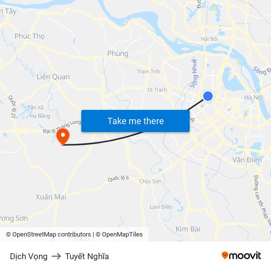 Dịch Vọng to Tuyết Nghĩa map