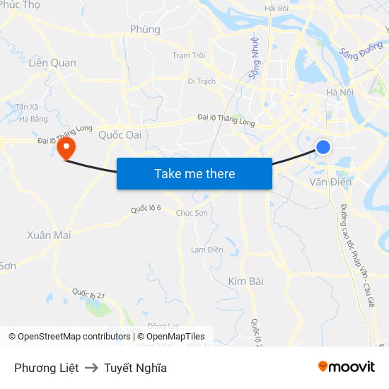 Phương Liệt to Tuyết Nghĩa map