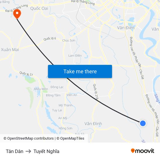 Tân Dân to Tuyết Nghĩa map