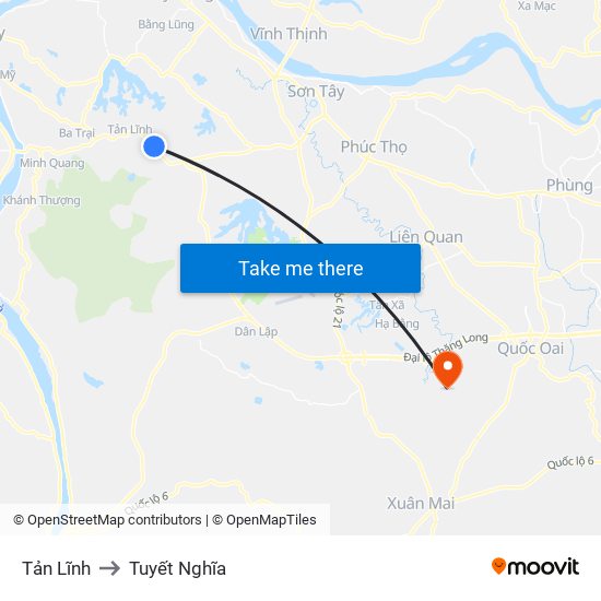 Tản Lĩnh to Tuyết Nghĩa map