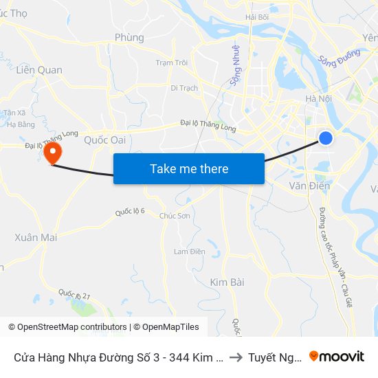 Cửa Hàng Nhựa Đường Số 3 - 344 Kim Ngưu to Tuyết Nghĩa map