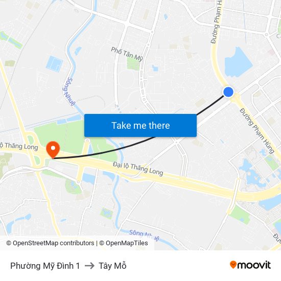 Phường Mỹ Đình 1 to Tây Mỗ map