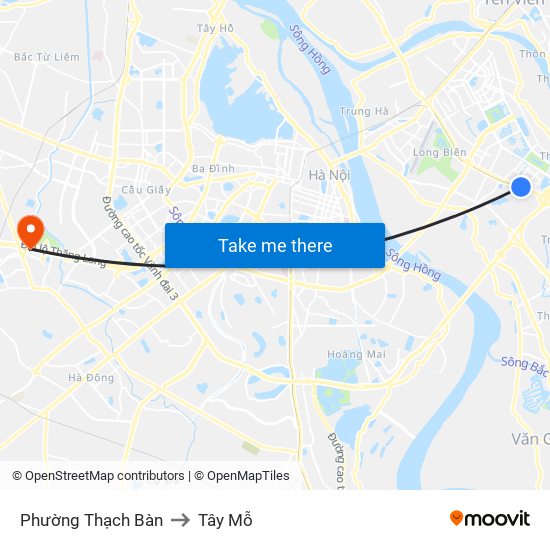 Phường Thạch Bàn to Tây Mỗ map