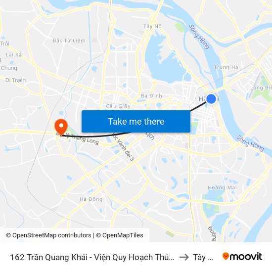 162 Trần Quang Khải - Viện Quy Hoạch Thủy Lợi to Tây Mỗ map