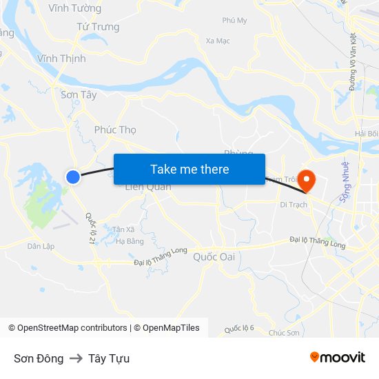 Sơn Đông to Tây Tựu map