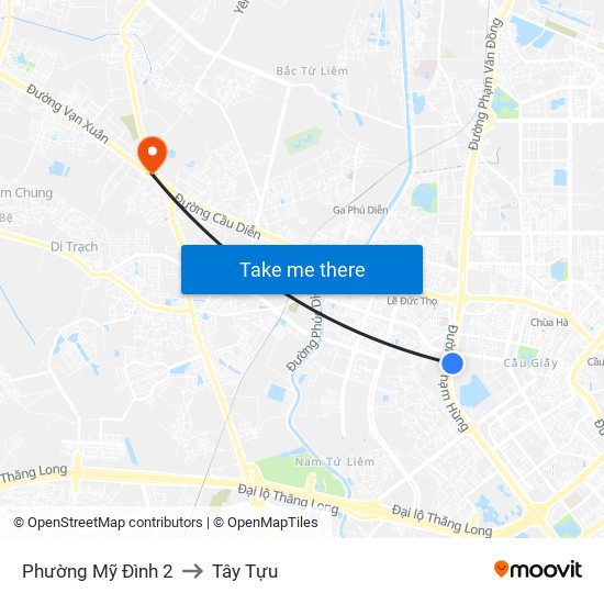 Phường Mỹ Đình 2 to Tây Tựu map