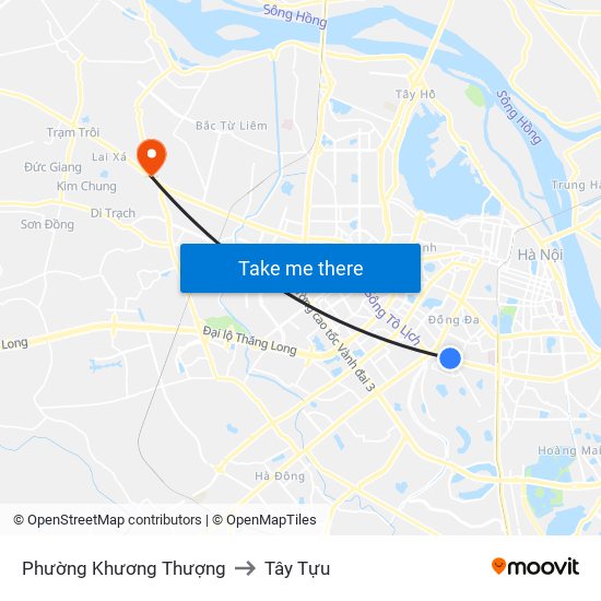 Phường Khương Thượng to Tây Tựu map