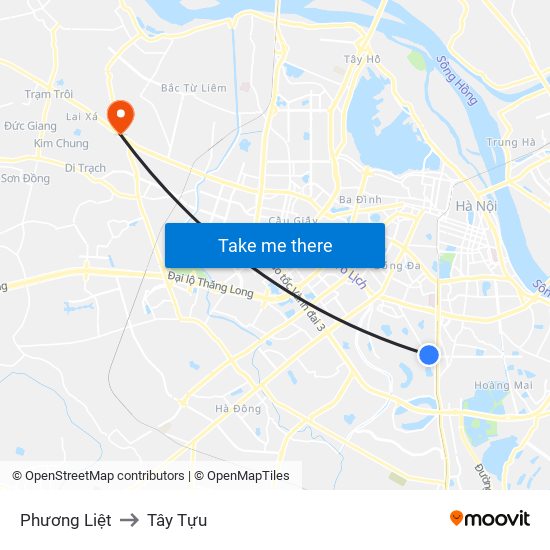 Phương Liệt to Tây Tựu map