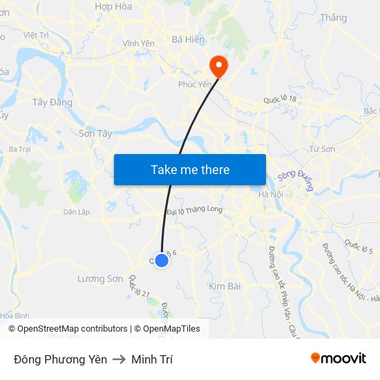 Đông Phương Yên to Minh Trí map