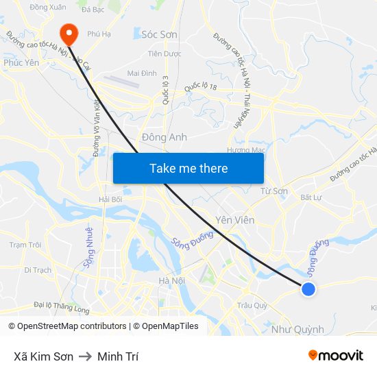 Xã Kim Sơn to Minh Trí map