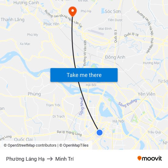 Phường Láng Hạ to Minh Trí map