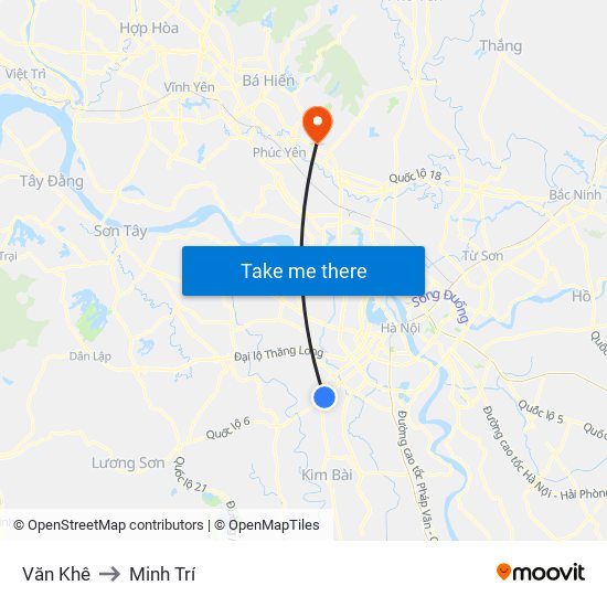 Văn Khê to Minh Trí map