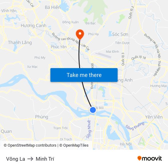 Võng La to Minh Trí map