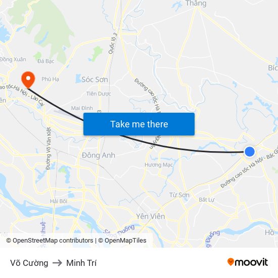 Võ Cường to Minh Trí map