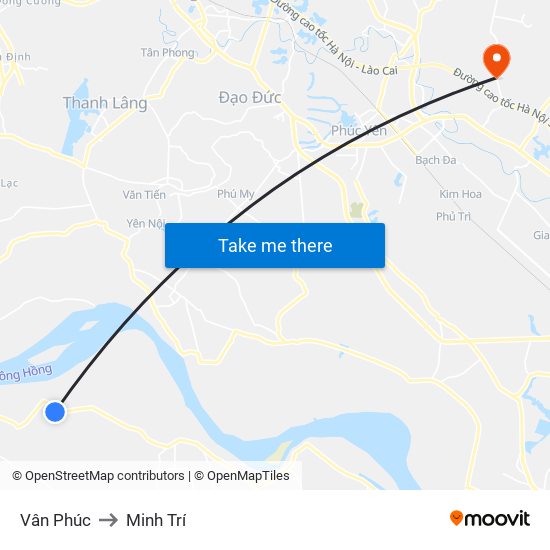 Vân Phúc to Minh Trí map