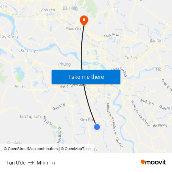 Tân Ước to Minh Trí map