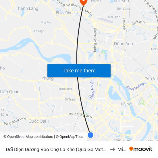 Đối Diện Đường Vào Chợ La Khê (Qua Ga Metro La Khê) - 405 Quang Trung (Hà Đông) to Minh Trí map