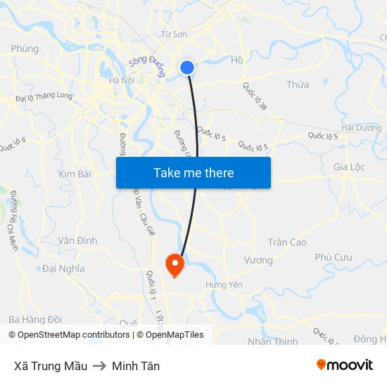 Xã Trung Mầu to Minh Tân map