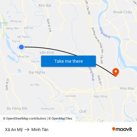 Xã An Mỹ to Minh Tân map