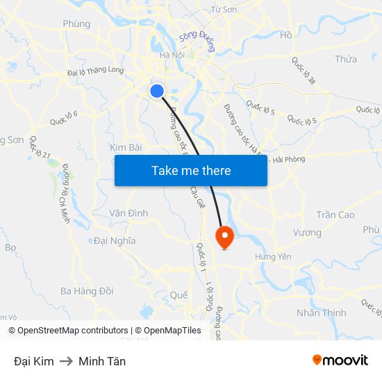 Đại Kim to Minh Tân map