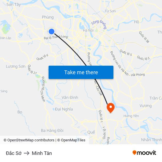 Đắc Sở to Minh Tân map