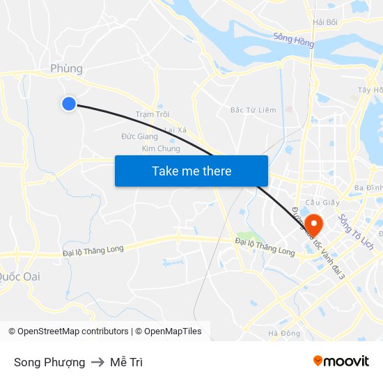 Song Phượng to Mễ Trì map