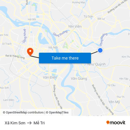 Xã Kim Sơn to Mễ Trì map