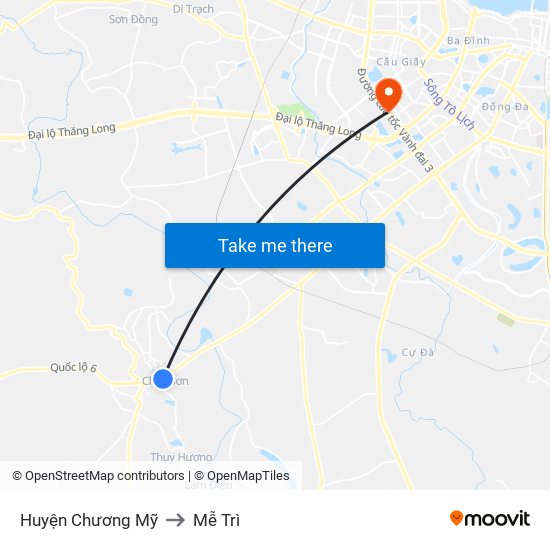 Huyện Chương Mỹ to Mễ Trì map