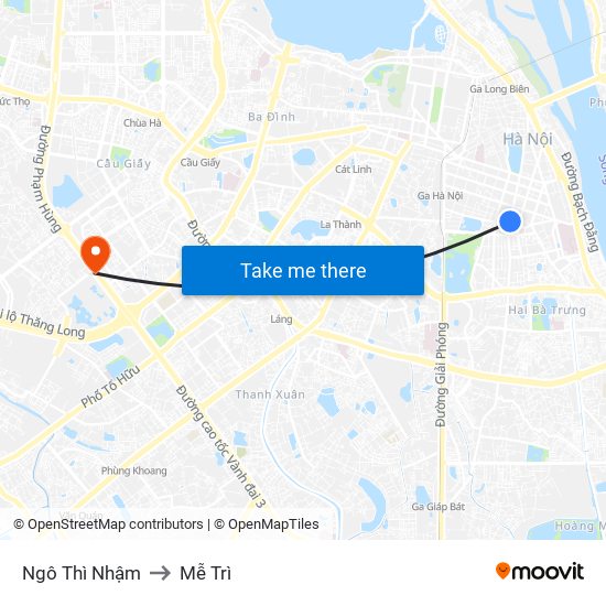 Ngô Thì Nhậm to Mễ Trì map