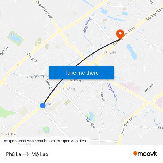 Phú La to Mộ Lao map