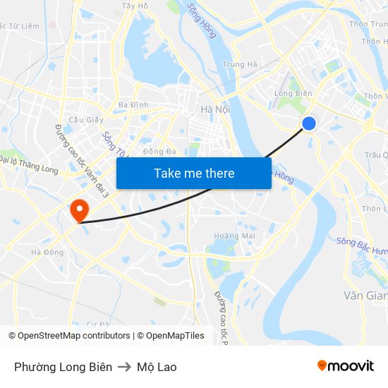 Phường Long Biên to Mộ Lao map