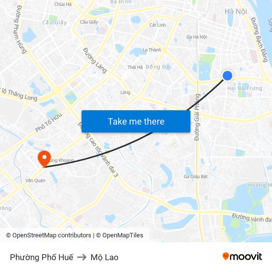 Phường Phố Huế to Mộ Lao map