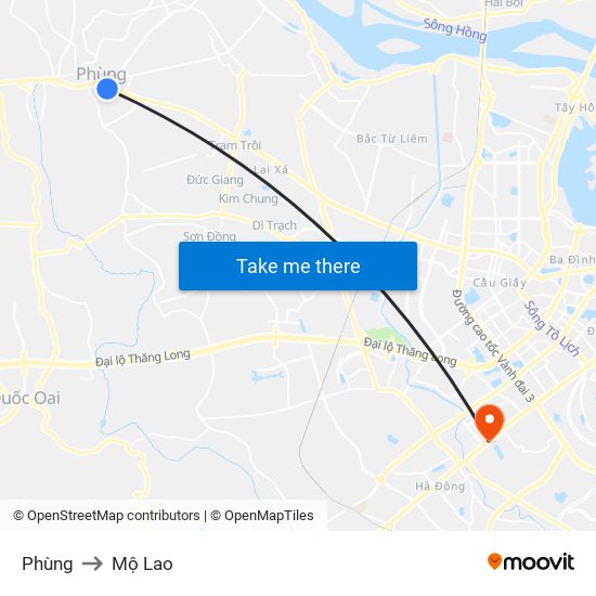Phùng to Mộ Lao map