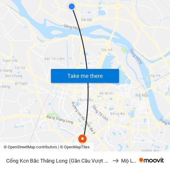 Cổng Kcn Bắc Thăng Long (Gần Cầu Vượt Bộ Hành) to Mộ Lao map